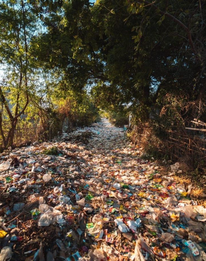 A river of plastic waste