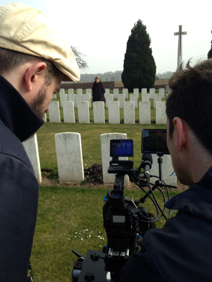 NirvanaCPH crew on location at Fricourt New Military Cemetery with The Soldiers' Charity