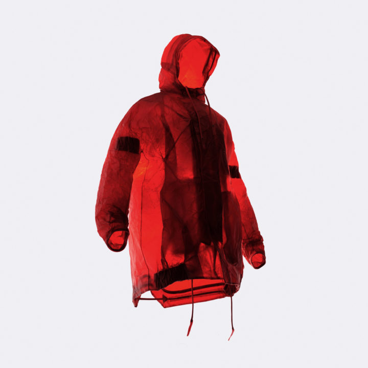 Red transparent leather jacket