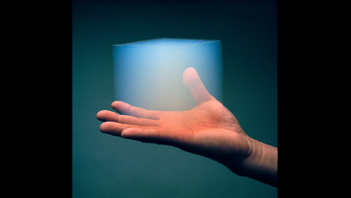 Hand holding Aerogel